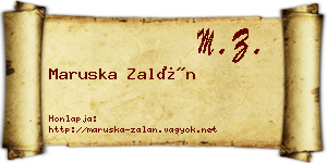 Maruska Zalán névjegykártya